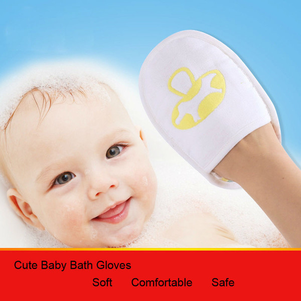2018 Baby Bath Gloves Baby Cartoon Soft Bathing Bathroom MiGlove Shower Sponge Exfoliating Wash Cloth Towel