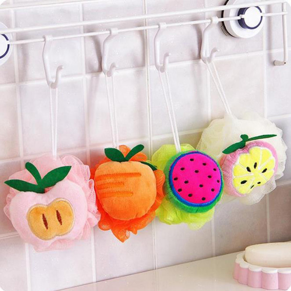 New baby bathing flowers children soft comfortable colorful toiletries bath ball fruits bathing rub lovely kid's shower flowers