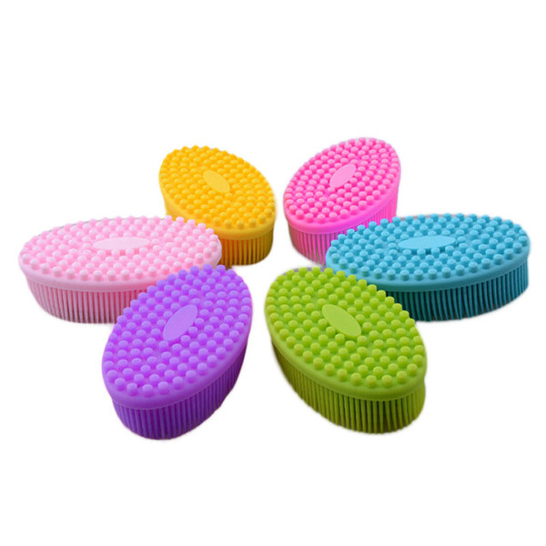 Silica gel Brush for Baby Bath Massage Brush Women Bathing Brushes Infants Touch Feeling Training Tools Soft brush C5864