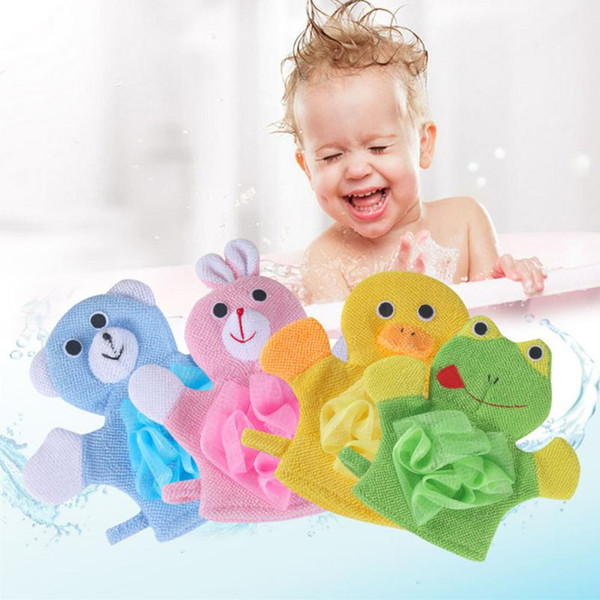 1Pc Compound Cotton Children Bath Rub Gloves Shower Body Wash Puff Mesh Net Ball Bathroom Daily Use Cleaning Supply free shipping hot sale
