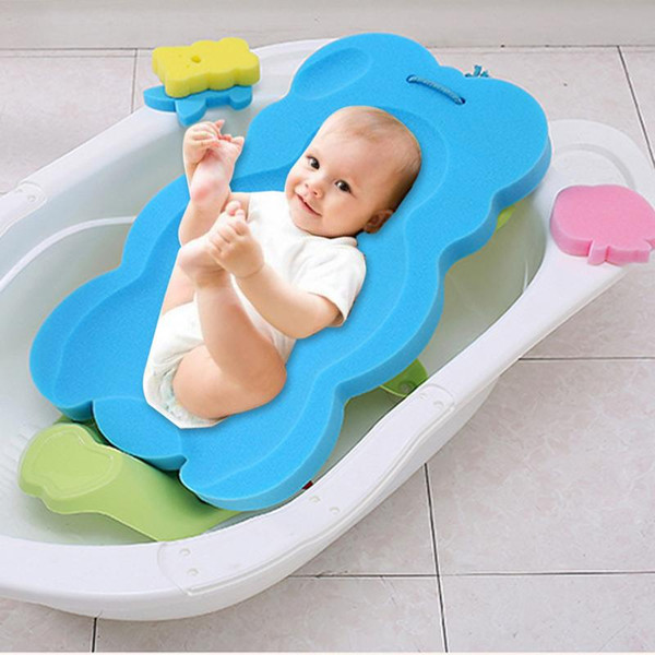 Baby Infant Soft Bath Sponge Seat Cute Anti-Slip Foam Pad Mat Body Support Safety Kids Cushion Sponge Bathroom