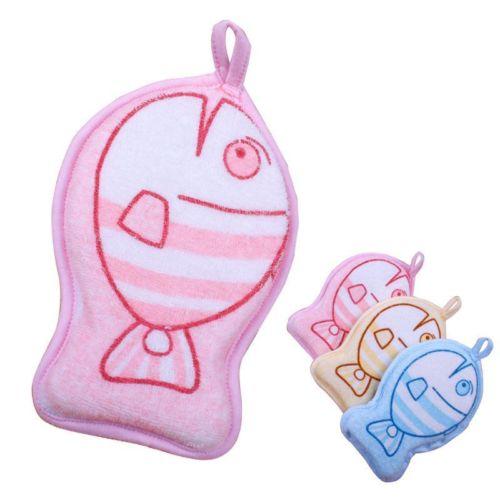 2016 Limited Talcum Powder Puff Baby Shower Bath Rub Cotton Sponge Twiddle Lovely Fish Child Products Clean Bathwater 3colors