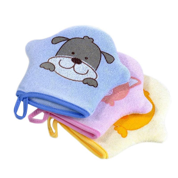 3 Colors Baby Cute Cartoon Super Soft Cotton Bath Shower Brush Animal Modeling Sponge Rubbing Towel For Children