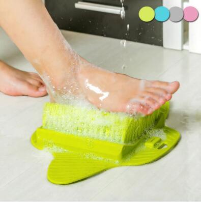 4 Colors Foot Bath Shower Brush Spa Washer Cleaner Scrubber Massager Foot Wear With Sucker Can Hang CCA10907 50pcs