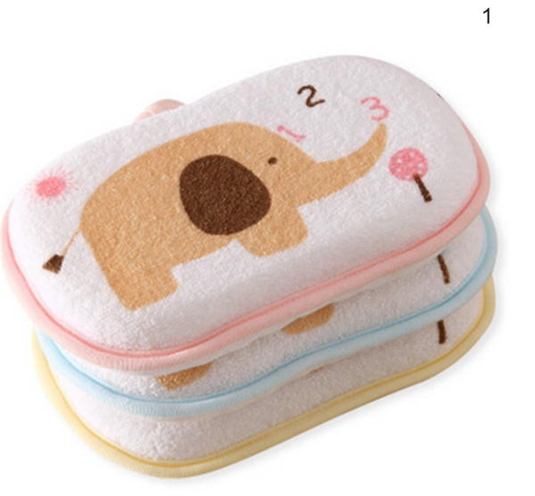 Random Color Cotton Baby Care Baby Bath Brushes Character Elephant Printing Sponge Newborn Bathing Supplies Bath Brush
