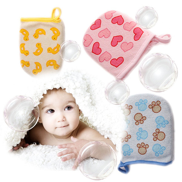 1PC Baby Kid Infant Cartoon Soft Bathing Bathroom Mitt Glove Foam Rub Shower Sponge Exfoliating Wash Cloth Towel free shipping wholesale hot