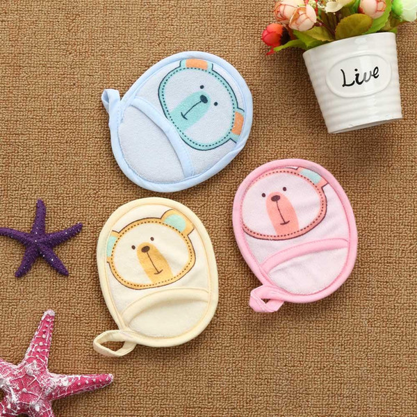 Newborn Kid Baby Girls Boys Cartoon Cotton Shower Body Wash Sponge Bath Brushes