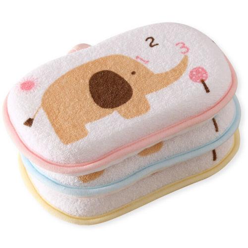 Baby Boys Girls Newborn Baby Bath Brushes Cotton Bath Supplies Support Towel Sponge