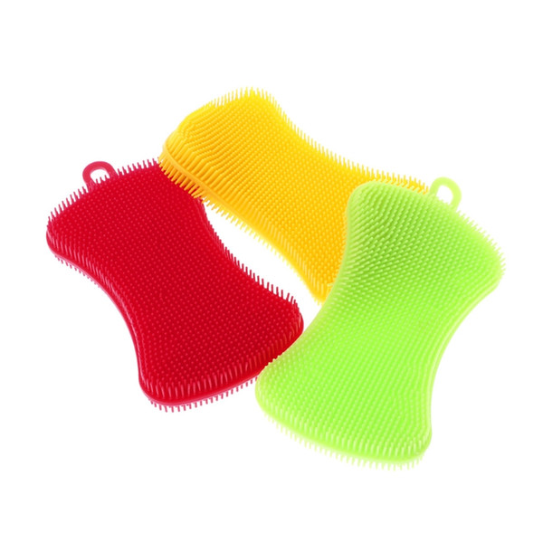 Baby Shower Brush Soft Silicone Infants Massage Double Sided Bath Comb Hair Wash Color Random delivery