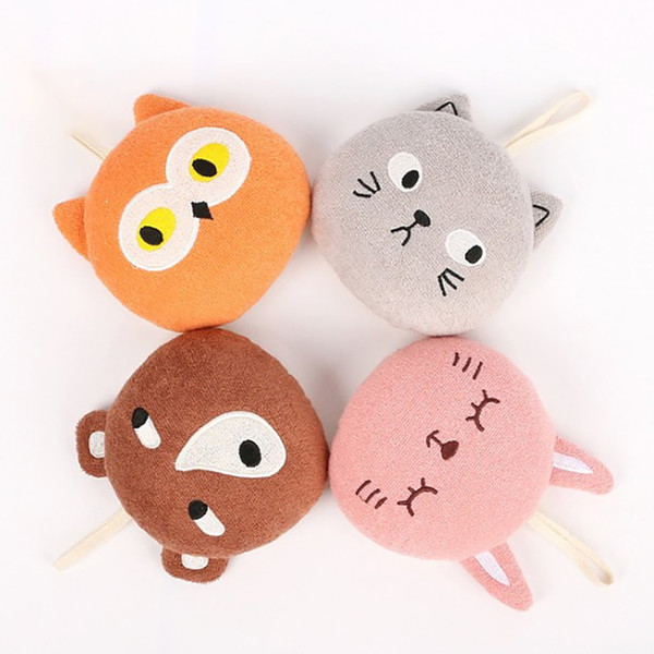 Cute Animal Design Baby Bath Sponge Round Cotton Shower Puff Body Cleaning Soft Brush Towel ball Cute Newborn Baby Shower Bath