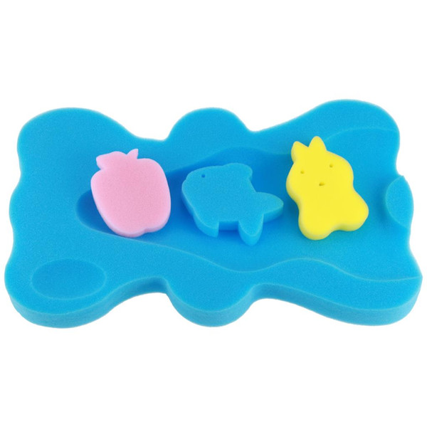 Soft Infant Bath Sponge Anti Bacterial and Skid Proof Baby Bath Mat Newborn Odor Free (Blue)