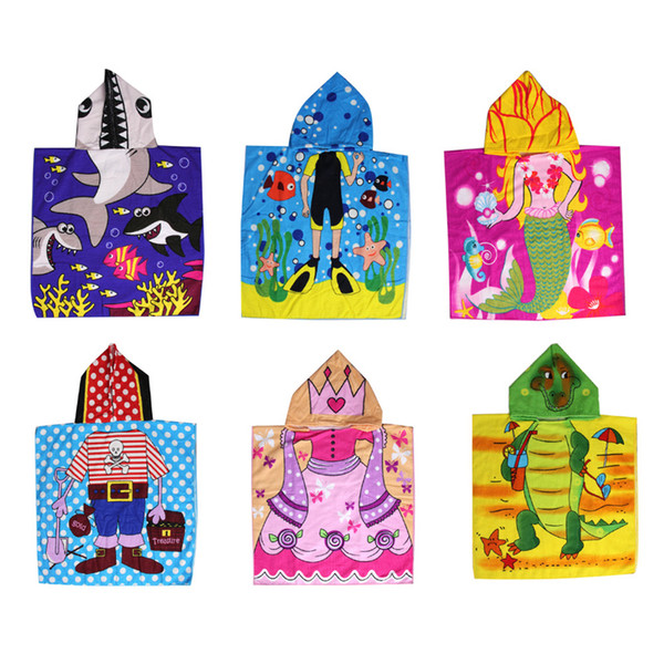 2017 Children Hooded Bath Towel Beach Swimming Towel For Boys Kids Girls 100% Cotton-P101