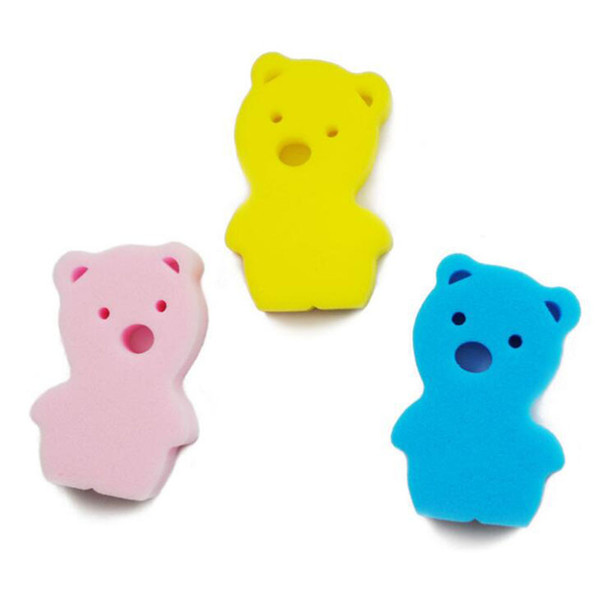 Children's Bath Brushes Cute Cartoon Bear Pink Print Soft Sponge Bath Foam Ball Shampoo Bubble Products for Newborns Boys Girls