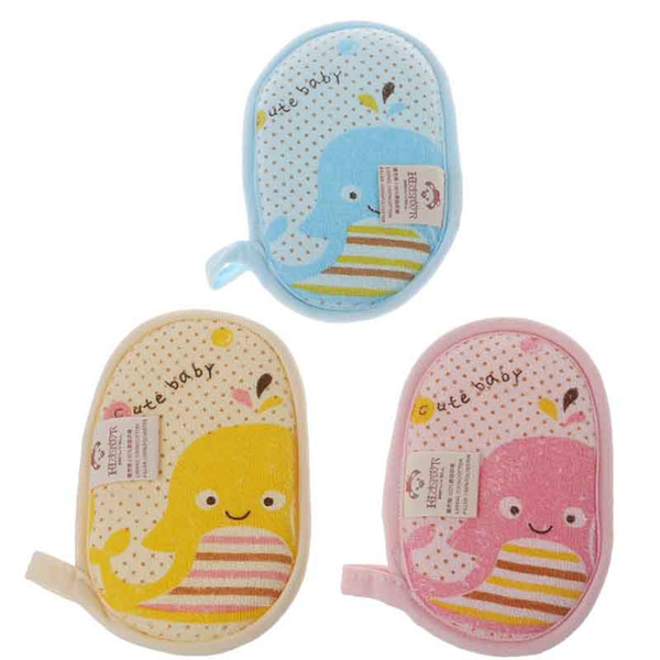 Newborn Baby Bath Towel Brush Kids Shower Foaming Bath Brush Soft Cotton Towel