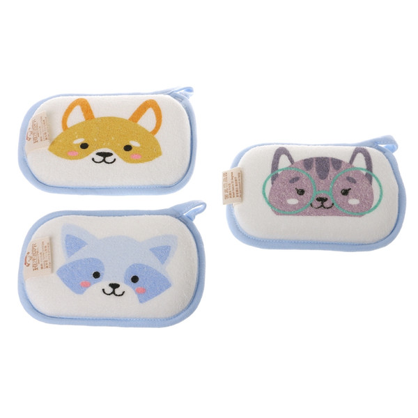 Cartoon Style Newborn Baby Bath Brushes Infant Shower Sponge Cotton Rubbing Body Wash Towel Soft