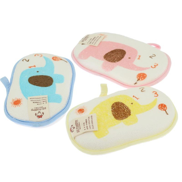 Newborn Shower Sponge Baby Bath Rub Cute Cartoon Random Color Sponge Brush