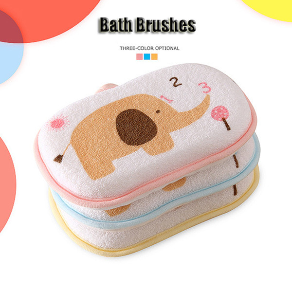 3Pcs/lot Baby Bath Brushes Children Popular Bath Brushs Massager Sponge Cute Cartoon Super Soft Sponge Sponges Scrubbers