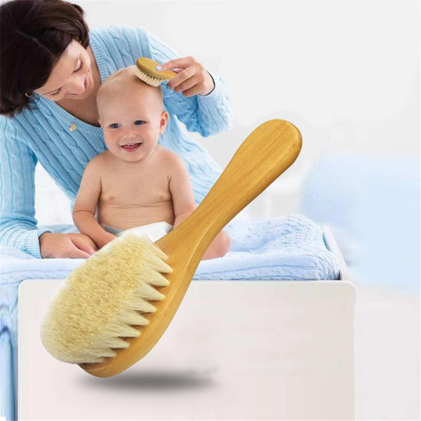 Pure Natural Wooden Woolen Comb Hair Planting Massage Baby Soft Brush Comb