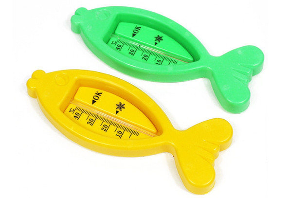 P&J Cute Baby Infant Bath Tub Water Temperature Tester Toy Fish Shaped Thermometer 2packs(Green or Yellow)