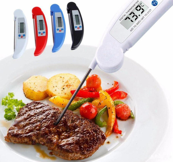 New Products Portable Folding Stainless Steel Probe Fast Digital Electronic Food Cooking Barbecue Meat Baking Household Thermometers