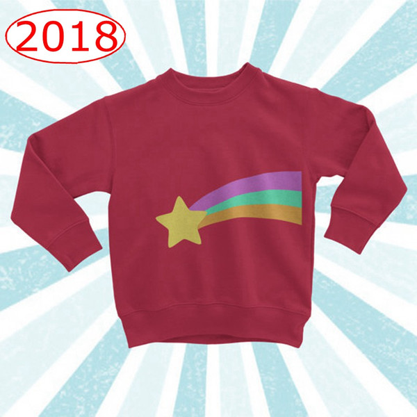 INS Baby Boys Girls Red Cotton Sweatshirt Rainbow Star Pattern spring autumn Girls Tops Brand Christmas Sweater Children T shirts
