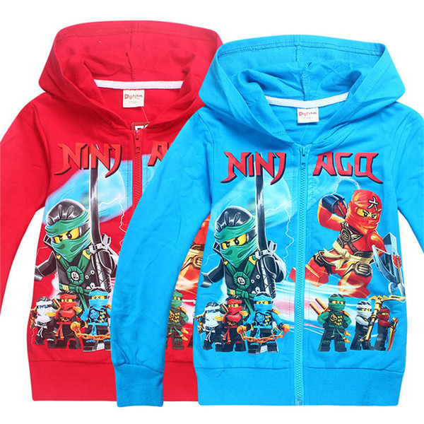 4-10Y Kids Cartoon Hoodies Zipper Spring / Autumn Big Boys Sweater Cartoon Coats and Jackets
