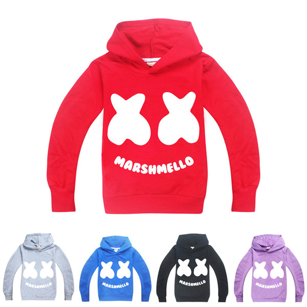 DJ Marshmello Mask Music Hoodies 5 Colors 6-14y Kids Boys Cartoon Printed Hoodies Sweatshirts kids designer clothes boys Kids Clothes EFJ08