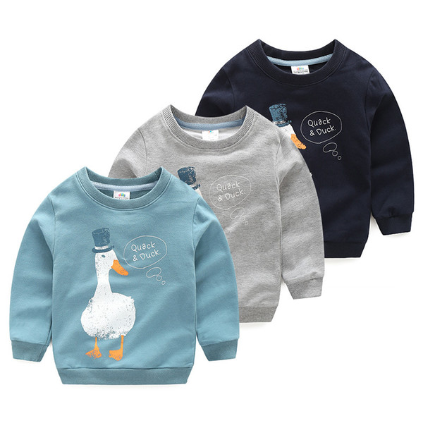 2018 Spring Autumn Korea Style 2-10 Years Old Children'S Birthday Gift Long Sleeve Cartoon Animal Print Kids Baby Boy Sweatshirt T200211