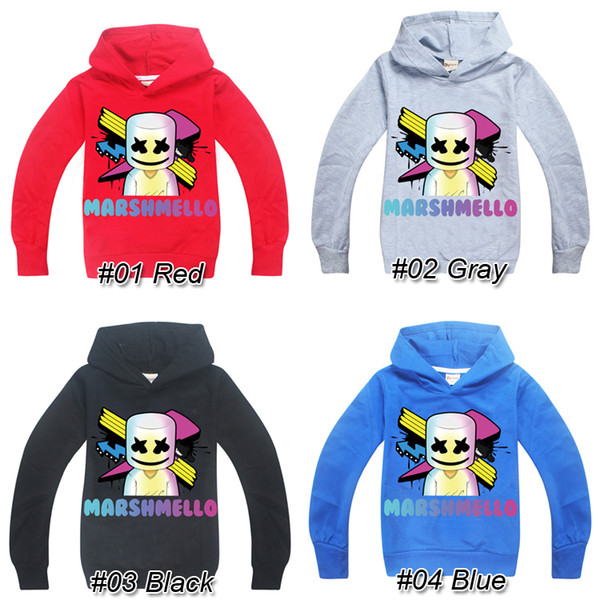 DJ Marshmello Mask Music Hoodies 4 Colors 6-14y Kids Boys Cartoon Printed Hoodies Sweatshirts kids designer clothes boys Kids Clothes gy