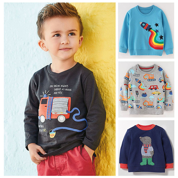 Kids Hoodies Bebe Boys Tops Fleeces Sweatshirts 2019 Terry Cotton Sweater Cartoon tshirt Tees Blouses Baby Boy Clothes Outerwear CJ191130