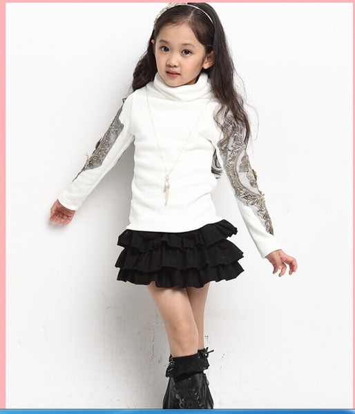 Wholesale-xiu zhen ren 2015 new winter clothing for girls plus velvet thick Zhongshan University Children's Sweater Fleece shirt5-14T