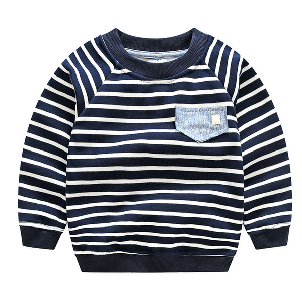 High Quality Boys Long Sleeve Sweatshirt Children Sweaters Stripe Pattern Baby Boys Girls Unisex Tops New Fashion Pullover