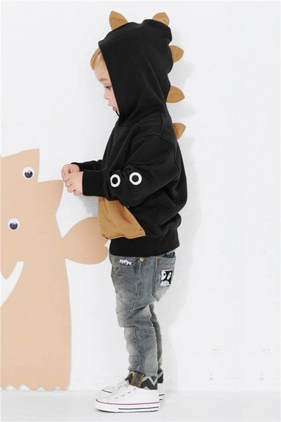 Toddler Baby Boys Long Sleeves Dinosaur Hoodie Tops T-shirt Kids Clothes Hooded Sweatshirts New Autumn Winter Cute Kids Clothes Outfits Tops