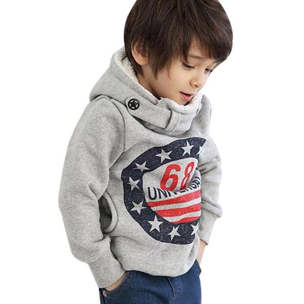 2018 Kids Baby Boys Hoodies Clothes Children Winter Thick Sweatshirts Toddler Casual Sweater Kids Plus velvet Tops Costume #B2