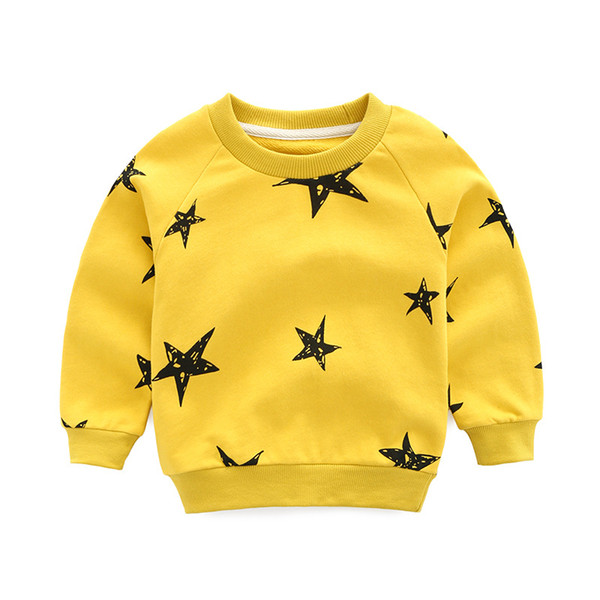 Mioigee 2018 Children Spring Autumn Cotton Long Sleeve Sweatshirt Star Pattern Casual Pullover Kids Boys Girls Hoodies Clothing
