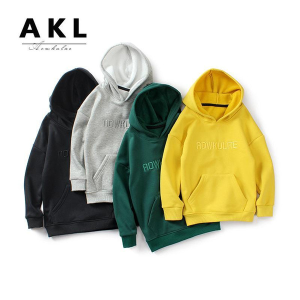 Kids clothes autumn winter new children's clothing long-sleeved sweater thickened fleece hooded boy baby girl clothes