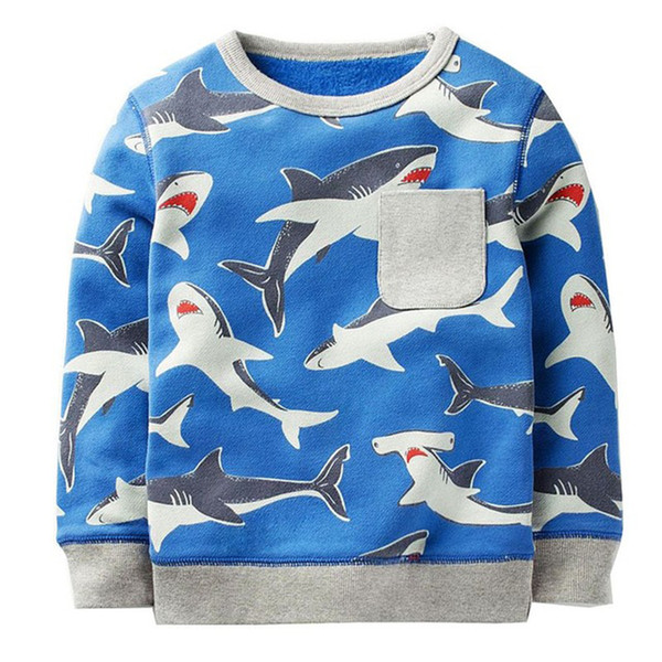 Boys Hoodie Kids Clothing 2018 Baby Boy Sweatshirt Animal Pattern Children Hoodies for Boys Clothes Toddler Sweatshirt 2-7 Years