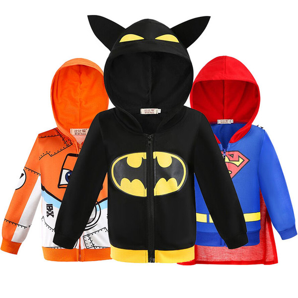 Boys Hoodies Avengers Marvel Superhero Iron Man Thor Hulk Captain America Spiderman Sweatshirt for Boy BatmanJacket RussiaWinter LY191230