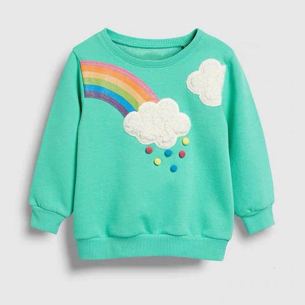 Little maven 2-7Years Autumn Rainbow embroidery Toddler Kids Baby Girl Sweatshirt Children's Little Clothing For Girl's Sweater CJ191130