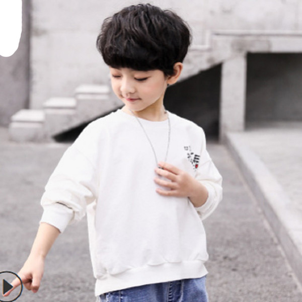 Children's Hoody Boys T-shirt 2019 New Spring and Autumn Kids Long Sleeve Fashion Leisure Hoodies 2 Letter Colors