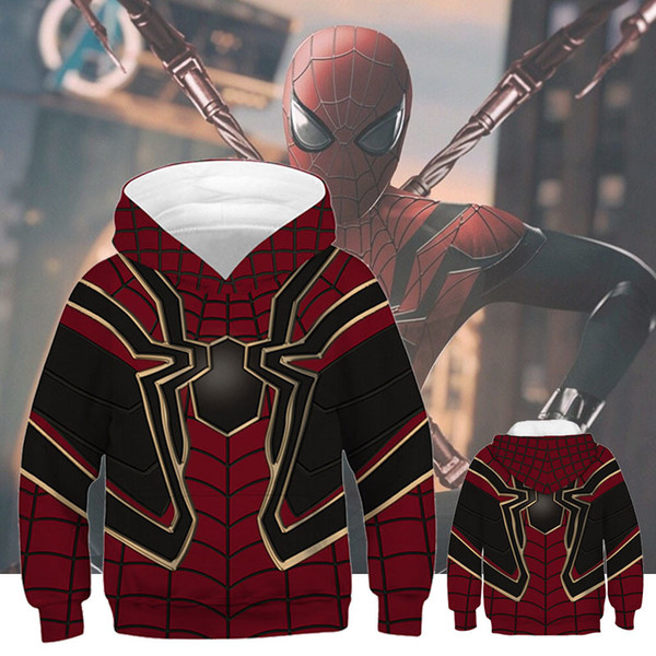 New Top Tees Avengers 4 Iron Man Thor Child Boys Hoodies Clothes Baby Boys Coat Spider Costume Kids Girls Hoodie Autumn T Shirts T200306