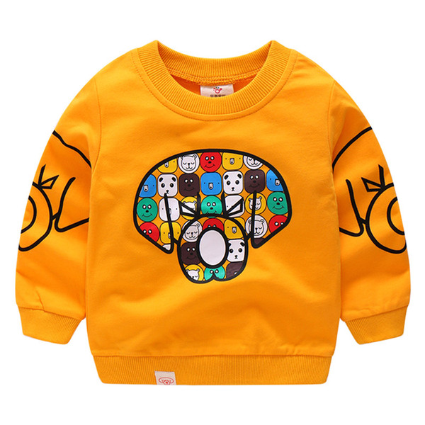 2018 New Arrive Kids Fashion Cartoon Print Hoodies Boys Spring Autumn Sweatshirts Children Tops Sportwear