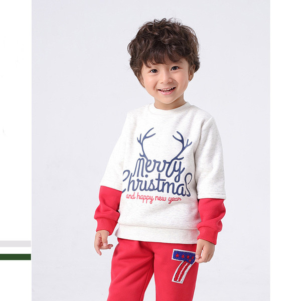 Baby Boys Sweatshirts Winter Autumn Children Chrismas Long Sleeves Pullover Sweater Kids T-shirt 1-5T Clothes
