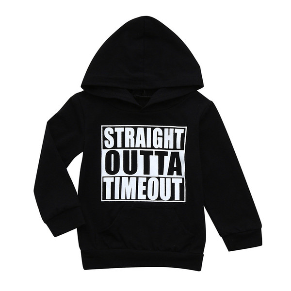 2018 Autumn Toddler Baby Boys Girls Hooded Sweatshirts Letter Printed Blouse Hoodies Tops Kids Children Clothes Outfits #B2