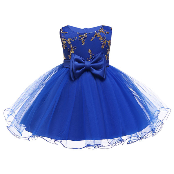 0-2 y New Baby Girls Dress embroidery sleeveless Princess Dress Kids Clothes Children Dresses For Toddler baby Birthday costume