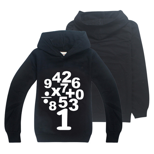 2 Colors Boys Long Sleeves T-shirt MATHS Arabic Numerals Printed 6-14y Kids Hoodies Sweatshirts kids designer clothes boys DHL SS64