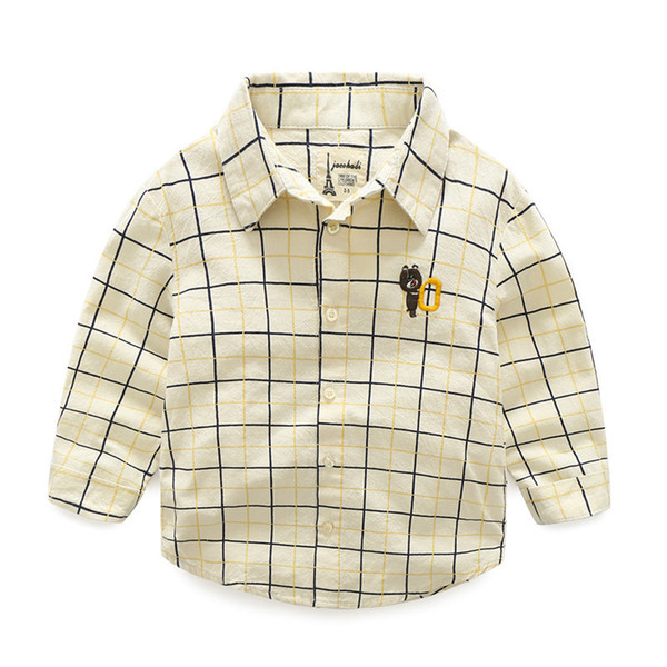Brand Cartoon Dinosaur Boys Shirts 100% Cotton Long-sleeve Children School Shirts For Boys 2-7 Years Kids Clothes Boys Blouse