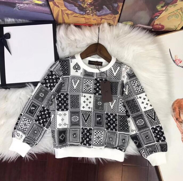 2018 Autumn High Quality New Pattern Boy Long Sleeve Pure Cotton Casual Plaid Printing Hoodies Fashion Joker Children Clothes
