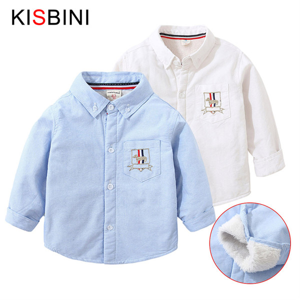 good quality Winter Boys shirts Thick Velvet Warm Shirt Baby Boy Tops European Style Blue Yellow Plaid Full Sleeve School Uniforms