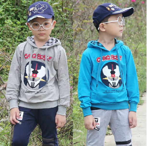 Boys Autumn 2013 new Korean children's clothing baby long-sleeved T -shirt cotton children's health Obi hat autumn paragraph